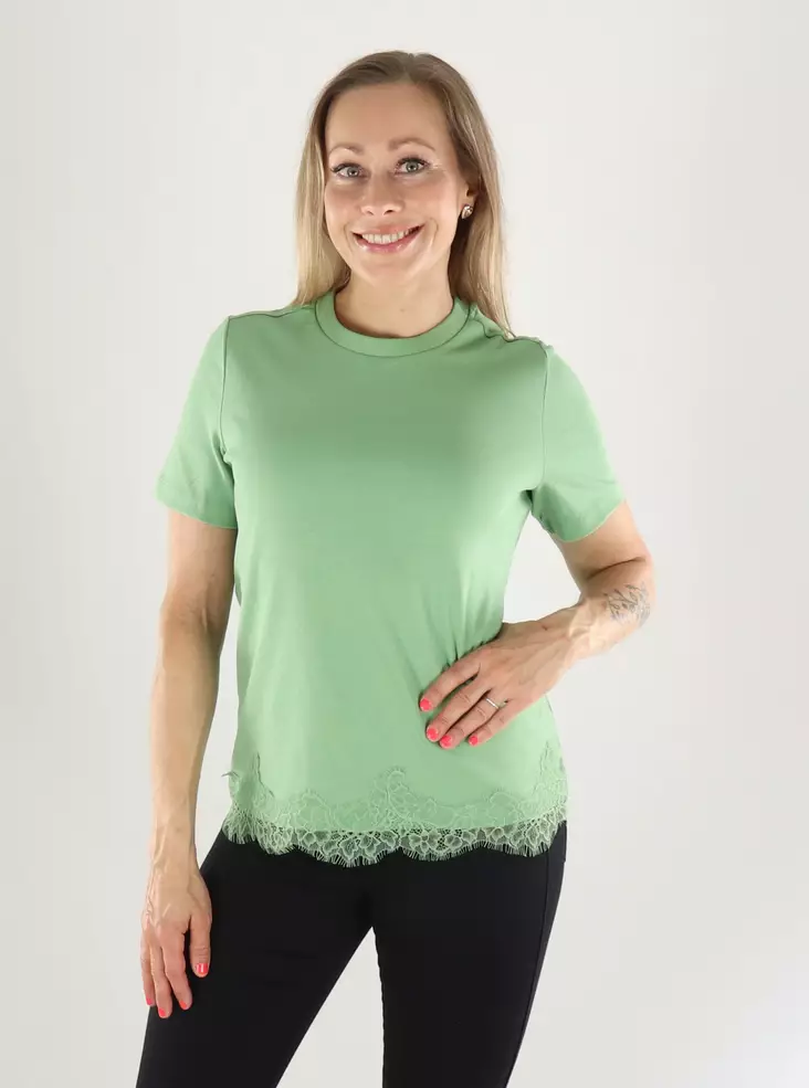 Vero Moda T-Shirt LACE S/S T-SHIRT aspen green/lace - Women's T-shirts - 141483 - 1