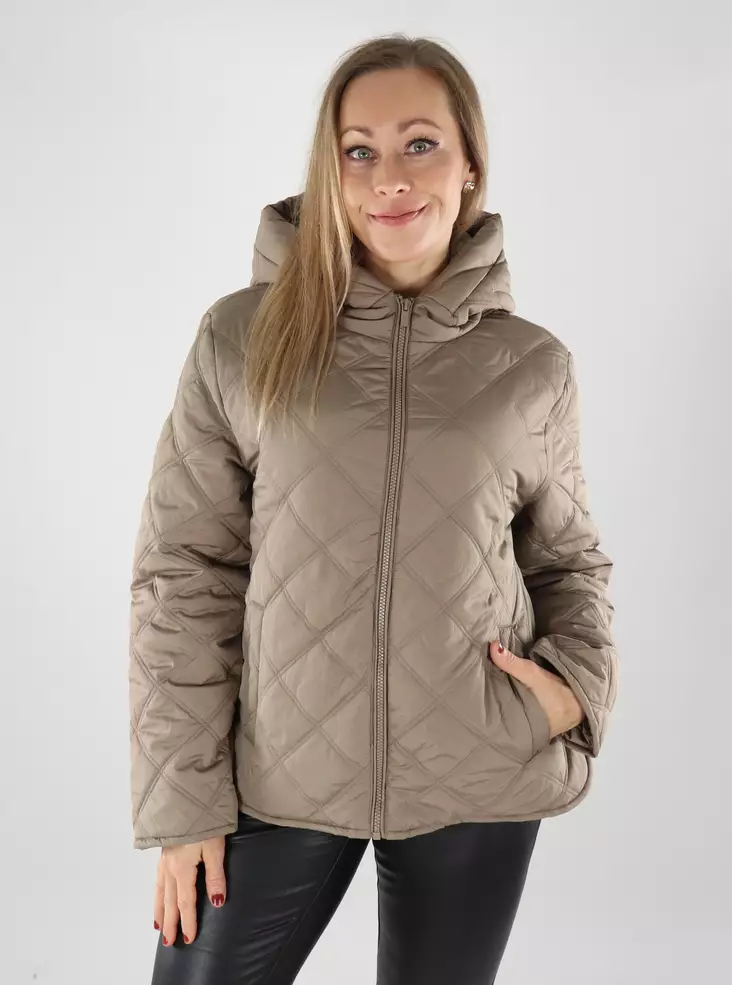 Vila women's lightweight padded jacket VIQUILA Hood fossil - Women's light winter jackets - 139483 - 1