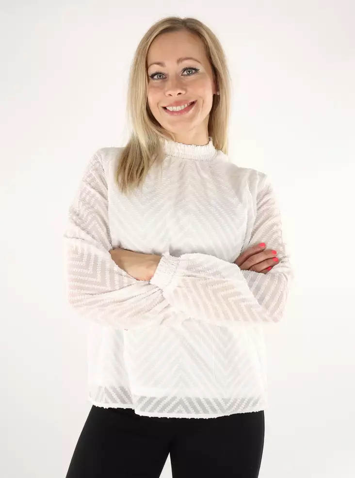 Vila women's shirt Highneck snow white - Women's long sleeved shirts - 136803 - 1