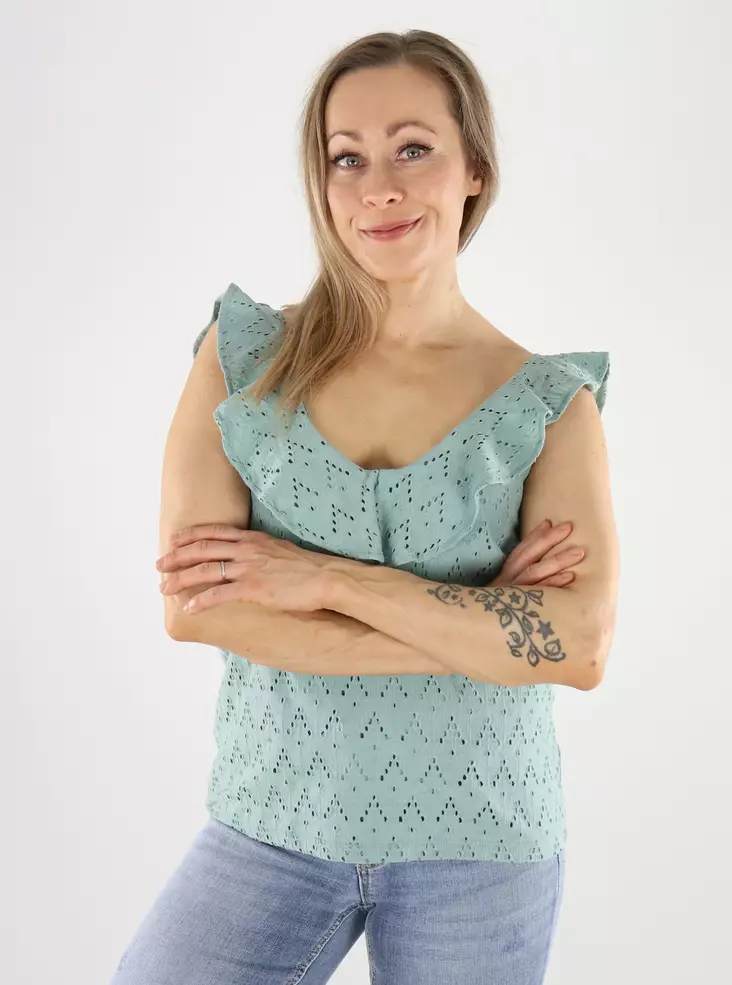 Vila top v-neck blue surf - Women's tank tops - 140883 - 1