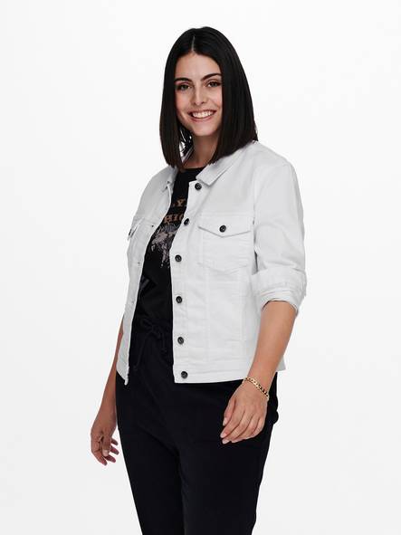 Only Carmakoma Denim Jacket Wespa white - Women's denim jackets - 128574 - 2