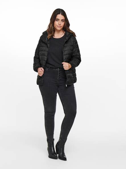 Only Carmakoma Lightweight Quilted Jacket Tahoe black - Women's light winter jackets - 134024 - 2