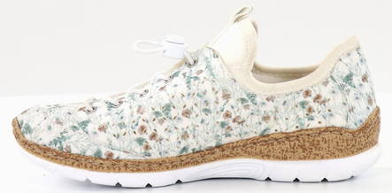 Rieker Walking shoes with flower pattern N4280-90 white/multi - Rieker women`s walking shoes - 133944 - 2