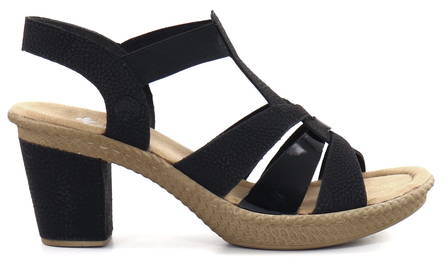 Rieker Sandals 665K3-00 black - Rieker women`s sandals - 133304 - 1