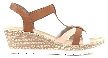 Rieker Wedge Sandals 61995-81, Brown - Rieker women`s sandals - 130604 - 1