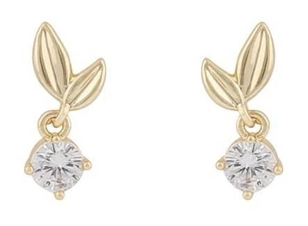 Snö of Sweden Earrings Meya short gold/clear - Earrings - 135304 - 1