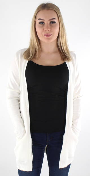 Vila Women's Cardigan Ril open white alyssum - Women's knitwear - 125274 - 1