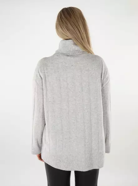 Only women's sweater Rib light gray - Women's knitwear - 137464 - 2