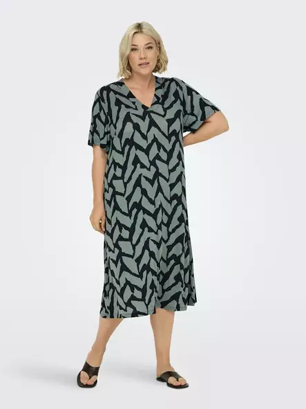 Only Carmakoma Plus Size Dress Life V-Neck laurel wreath - Dresses and tunics - 138924 - 1