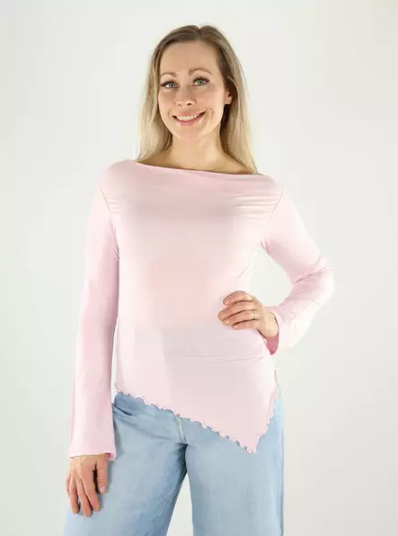 JJXX shirt asym pink lady - Women's long sleeved shirts - 140804 - 1