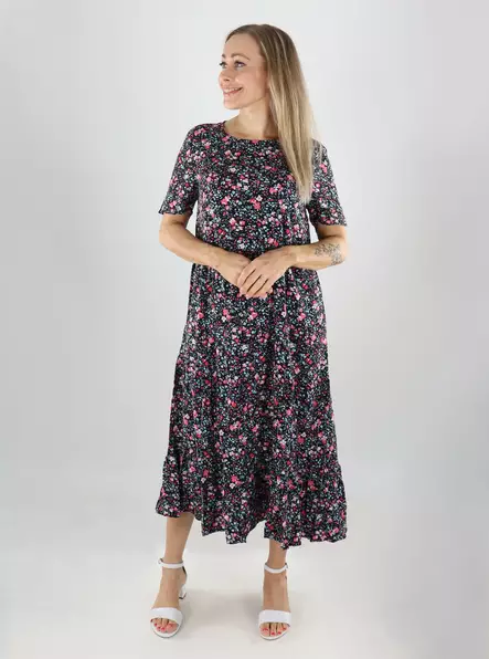 Vila dress midi black/pink/blue - Dresses and tunics - 141174 - 1
