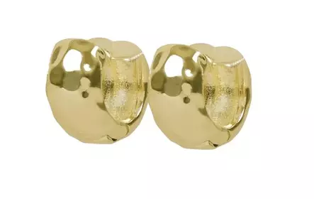 Snö of Sweden Earrings Union nine hammered ring 12 mm gold - Necklaces - 141594 - 1