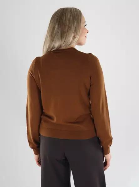 Aware by Vero Moda Cara wool toffee cardigan - Women's knitwear - 141474 - 2