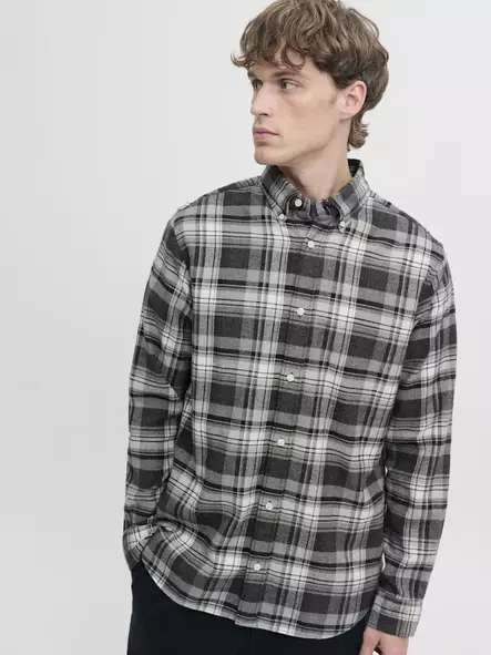 Jack&Jones men's flannel shirt grey check - Men's dress shirts - 139994 - 1
