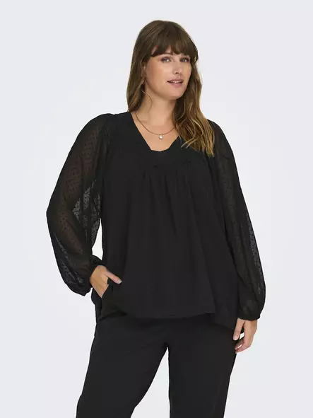 Only Carmakoma women's plus size shirt black - Women's long sleeved shirts - 136834 - 1