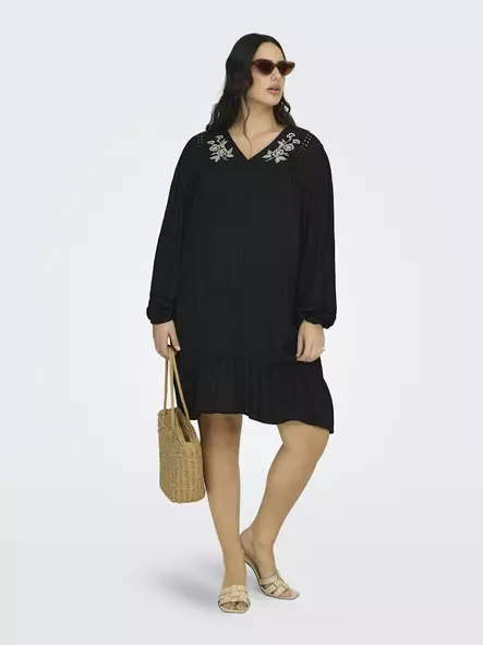 Only Carmakoma plus size tunic V-Neck Tunic Dress black/island fos - Dresses and tunics - 140144 - 1
