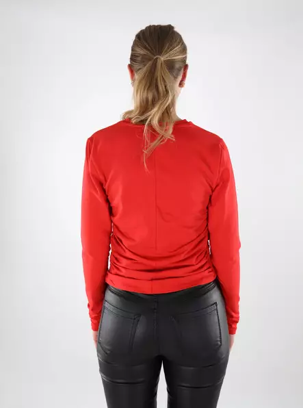 Only women's shirt Ruched high risk red - Women's long sleeved shirts - 137654 - 2