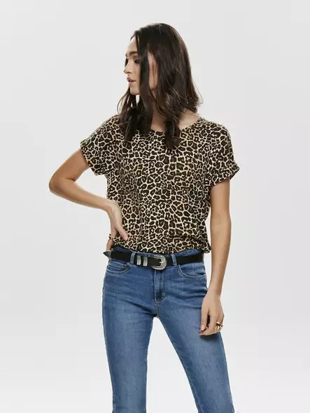 Only women's t-shirt Moster black/leo - Women's T-shirts - 136484 - 1