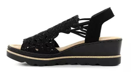 Rieker women's wedge sandals 67465-00 black - Rieker women`s sandals - 138154 - 2