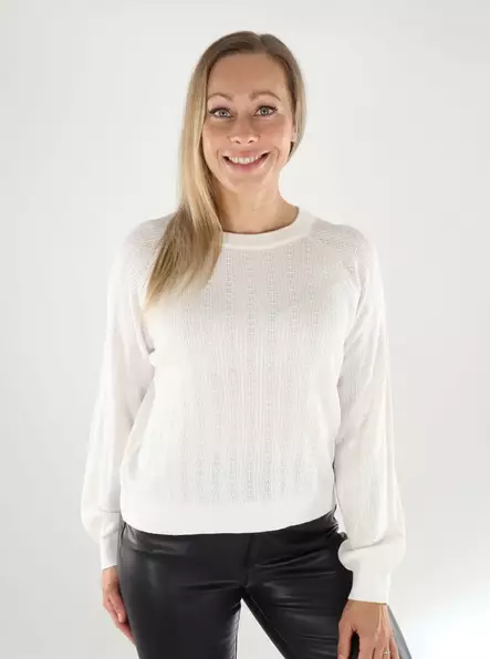 Vero Moda women's sweater VMNEWLEX Stitch Raglan snow white - Women's knitwear - 139124 - 1