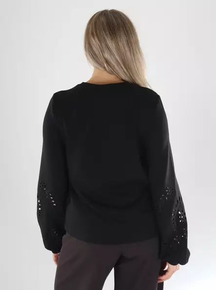 Vila Sweatshirt L/S DETAIL SWEAT black - Women's hoodies and colleges - 141534 - 2