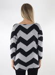 Only Elcos 4/5 women's sweater gray / black - Women's knitwear - 134924 - 2