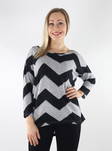 Only Elcos 4/5 women's sweater gray / black - Women's knitwear - 134924 - 1