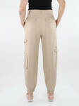 Only women's thigh pocket trousers Caro MW Linen oxford tan - Women's trousers - 135964 - 2