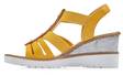 Rieker Wedge Sandals V3572-68, Yellow - Rieker women`s sandals - 128214 - 2