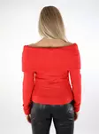 Pieces women's sweater Off Shoulder high risk red - Women's knitwear - 137434 - 2