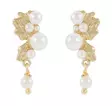 Snö of Sweden Earrings Line gold/white - Earrings - 138644 - 1