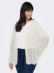 Only Carmakoma plus size lace cardigan cloud dancer - Women's knitwear - 138774 - 4