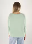 Vero Moda women's cotton sweater VMNEW Nora 3/4 Boatneck silt green - Women's knitwear - 140134 - 2