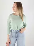 Vero Moda women's cotton sweater VMNEW Nora 3/4 Boatneck silt green - Women's knitwear - 140134 - 1