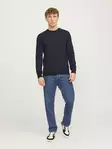Jack&Jones men's sweater Globe Crew Neck mood indigo - Men's knitwear - 136934 - 2