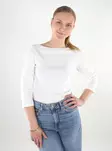 JJXX women's ribbed shirt 3/4 Boatneck bright white - Women's long sleeved shirts - 137844 - 1