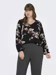Only Carmakoma women's plus size shirt V-Neck black/autumn - Women's shirts and blouses - 138884 - 2