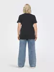 Only Carmakoma Plus Size Printed T-Shirt Tvättad svart/glitter - Women's T-shirts - 138364 - 4