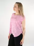 Only women's long t-shirt ONLVIC Top fuchsia pink/ranch flow - Women's T-shirts - 138124 - 2