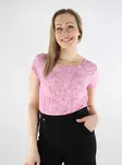 Only women's long t-shirt ONLVIC Top fuchsia pink/ranch flow - Women's T-shirts - 138124 - 1