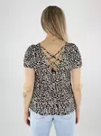 Only women's t-shirt Back Lace black/eggnog leo - Women's T-shirts - 140674 - 2
