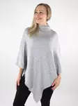 Pieces women's poncho Fortuna Highneck medium gray - Women's capes and ponchos - 137324 - 1