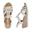 Rieker women's wedge sandals 619B2-60 beige - Rieker women`s sandals - 137944 - 4