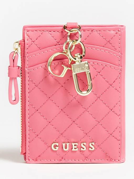 Guess Card case keyring pink webstore