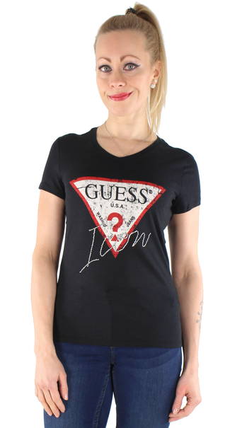 guess logo t shirt women's