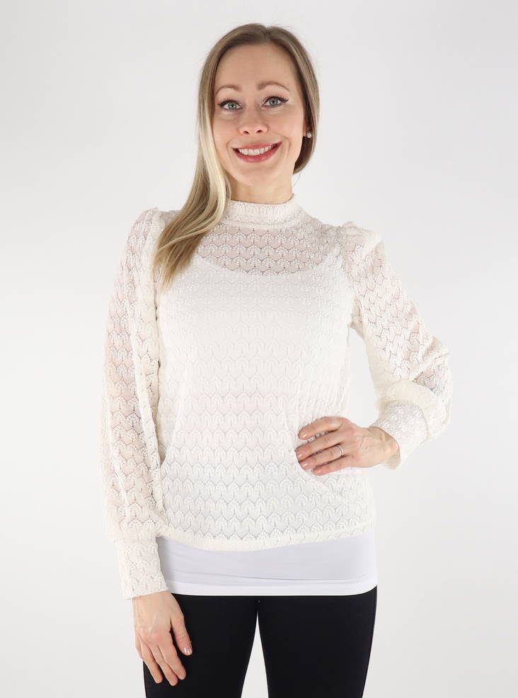 JDY Shirt lace cloud dancer - Women's long sleeved shirts - 135024 - 1