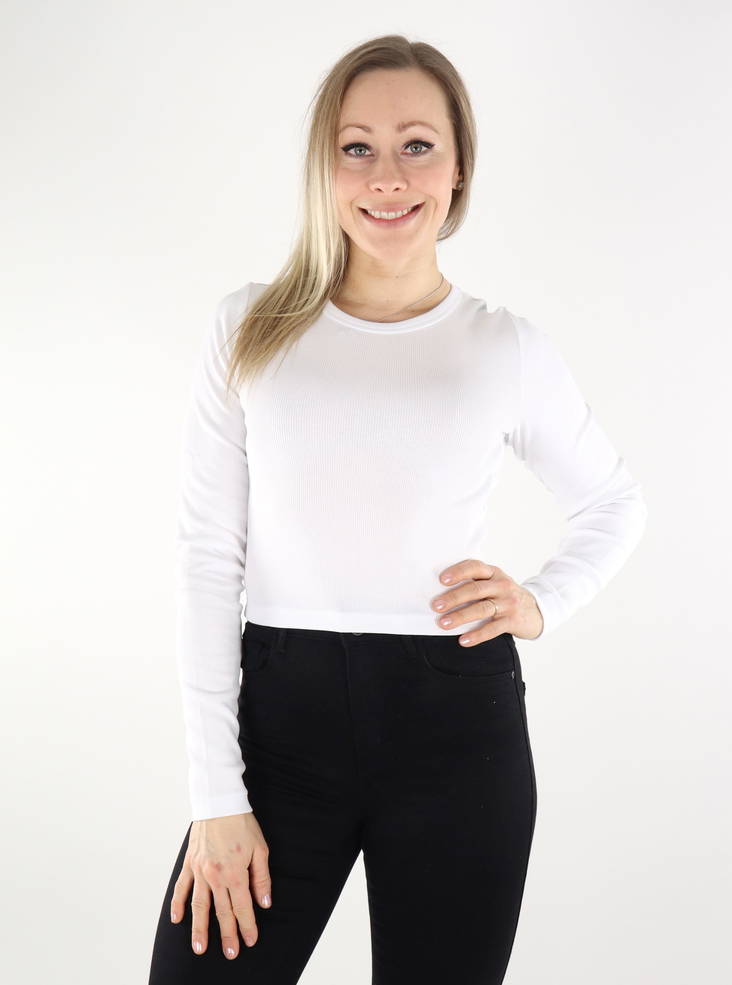 JJXX ribbed shirt white - Women's long sleeved shirts - 135524 - 1