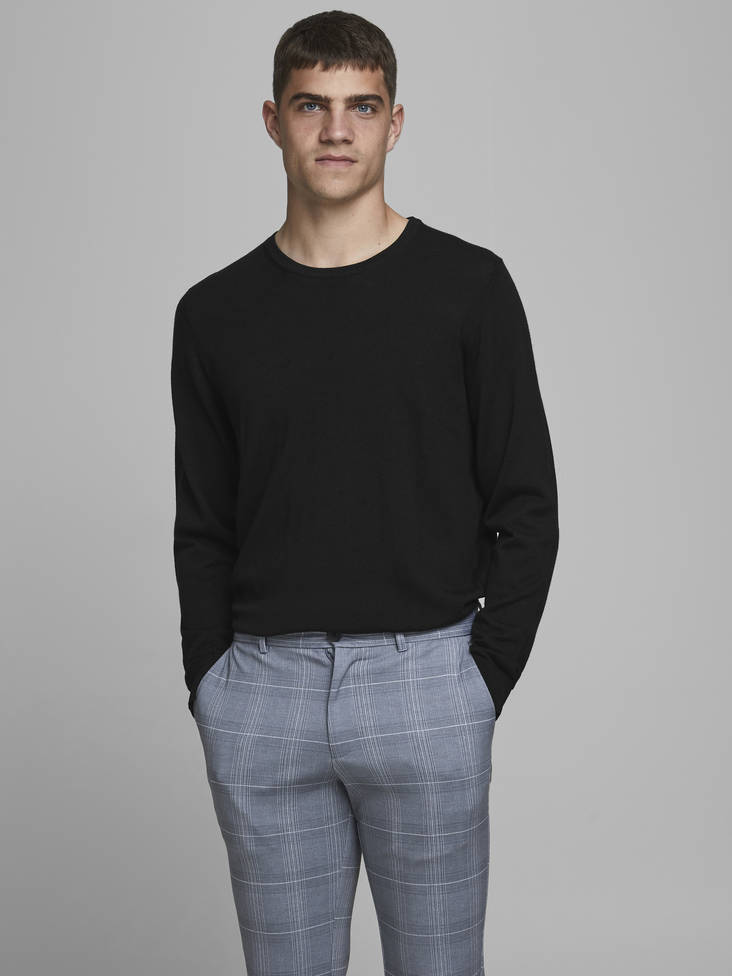 Jack&Jones Sweater Mark merino, black - Men's knitwear - 129924 - 1