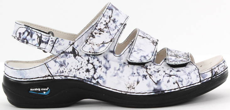 Nursing Care Machine washable sandals WG18F13 grey flower - Women's work shoes - 118904 - 1