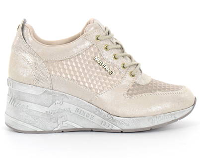 wedge sneakers beige